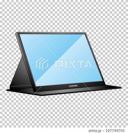 シンプルなイラスト_モバイルモニタ,斜め 107799705