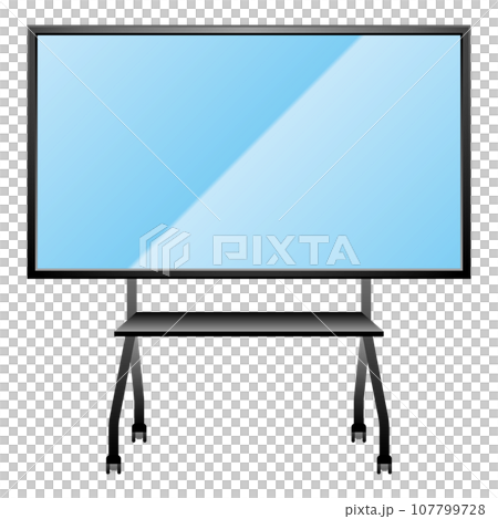 シンプルなイラスト_電子黒板,大型モニタ,大型ディスプレイ,ディスプレイスタンド 107799728