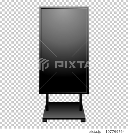 Simple illustration_digital signage, monitor, large monitor, large display, display stand, Simple illustration_digital signage, monitor, large monitor, large display, display stand, 107799764