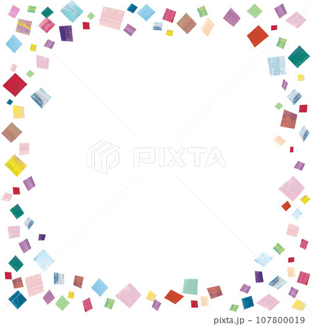 カラフルな紙吹雪のフレーム カラフルな紙吹雪のフレーム 107800019