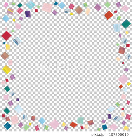 カラフルな紙吹雪のフレーム カラフルな紙吹雪のフレーム 107800019