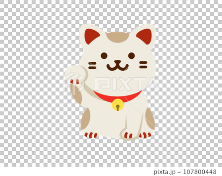面向前方的招財貓插畫 面向前方的招財貓插畫 107800448