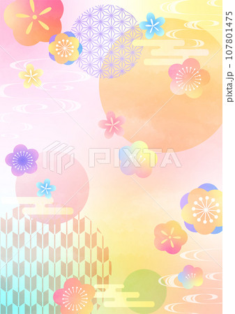 梅和柄背景 梅和柄背景 107801475