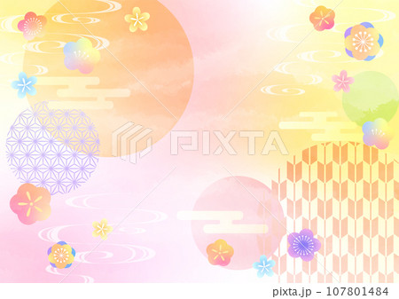 梅和柄背景 梅和柄背景 107801484