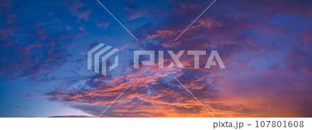 panorama stunning colorful cloud in sunset 107801608