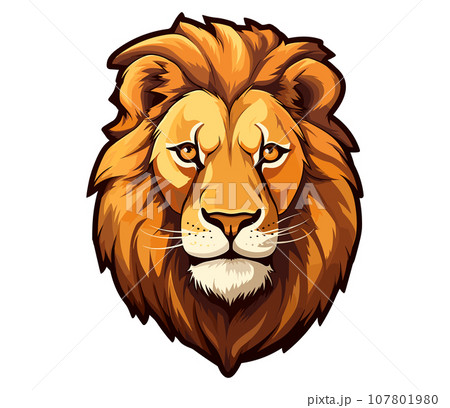 ライオンの顔-白背景 ライオンの顔-白背景 107801980