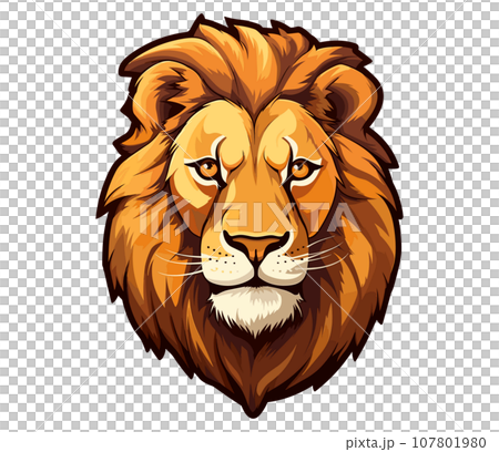 ライオンの顔-白背景 ライオンの顔-白背景 107801980