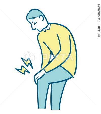 膝痛に苦しむ男性のイラスト 膝痛に苦しむ男性のイラスト 107802024