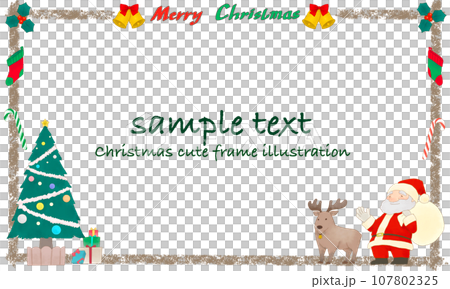 水彩風格聖誕可愛框插畫1(附文字) 水彩風格聖誕可愛框插畫1(附文字) 107802325
