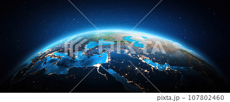 East Europe at night 107802460
