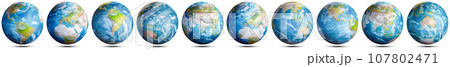 Globe planet Earth set Globe planet Earth set 107802471