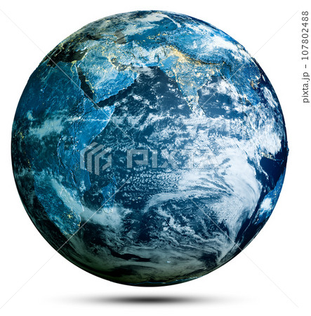 Clouds, ocean and continent - planet Earth 107802488