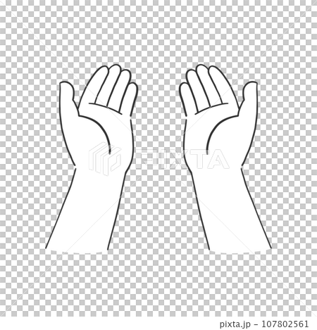 A simple illustration of a pose with both hands out 107802561