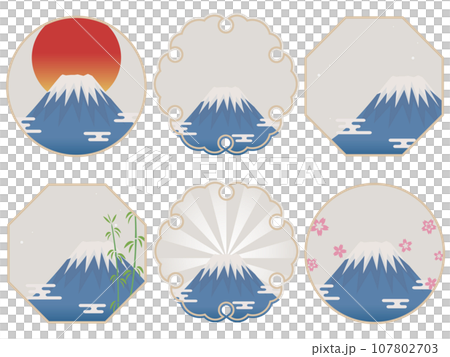 Set of 6 Ukiyo-e-style Mt. Fuji frames Set of 6 Ukiyo-e-style Mt. Fuji frames 107802703