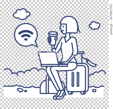 様々なワーケーションスタイル 自然の中で 107802761