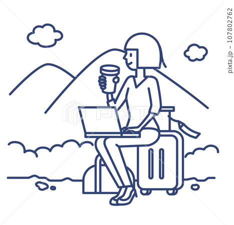 様々なワーケーションスタイル 自然の中で 様々なワーケーションスタイル 自然の中で 107802762