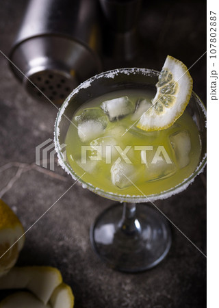 Lemon citrus Margarita or Martini cocktail 107802887