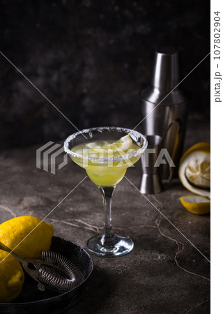 Lemon citrus Margarita or Martini cocktail 107802904