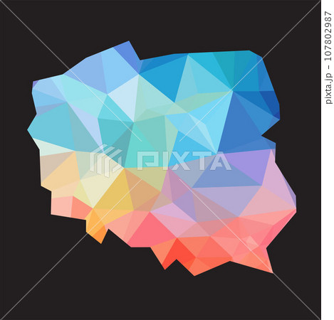 Colorful abstract vector low polygonal of Poland map. Colorful abstract vector low polygonal of Poland map. 107802987