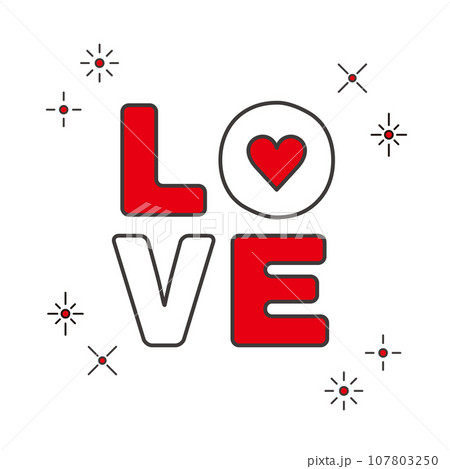 バレンタインのかわいいLOVEのデザイン文字 107803250