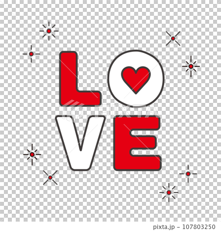 バレンタインのかわいいLOVEのデザイン文字 107803250