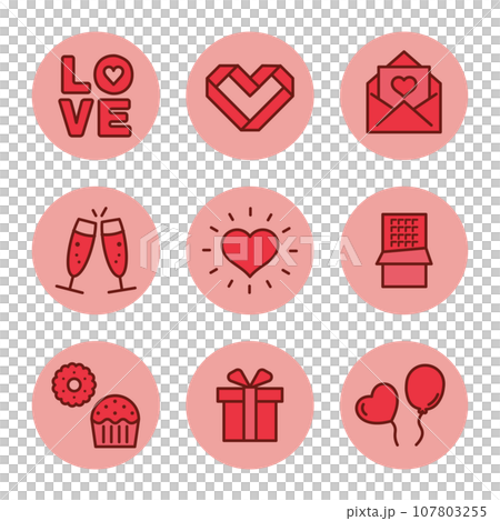 Cute valentine icon set 107803255
