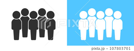 立っている5人の人物のアイコンのセット･ピクトグラム - チーム･集団のイメージ 107803701