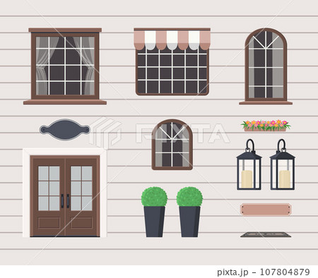 Constructor of house elements from doors, windows, lanterns 107804879