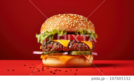 beef burger with copy space beef burger with copy space 107805152
