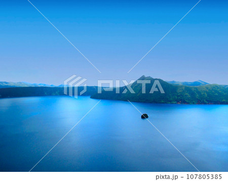 摩周湖第三展望台からのイラスト 北海道弟子屈町 摩周湖第三展望台からのイラスト 北海道弟子屈町 107805385