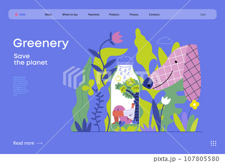 Greenery, ecology -modern flat vector concept illustration of a man in teh bottle, his ecosystem. Dog in a park. Metaphor of environmental sustainability and protection, closeness to nature Greenery, ecology -modern flat vector concept illustration of a man in teh bottle, his ecosystem. Dog in a park. Metaphor of environmental sustainability and protection, closeness to nature 107805580