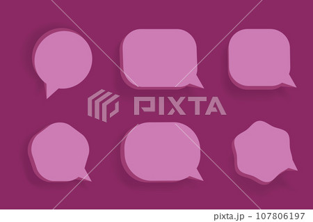 3d purple speech bubble chat icon. collection 3d purple speech bubble chat icon. collection 107806197