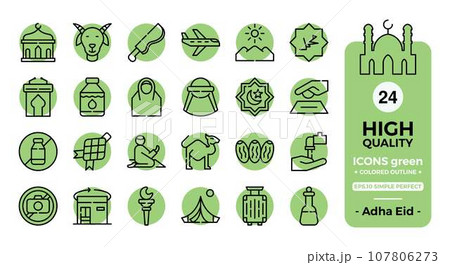 Eid Al Adha filled outline icons set. The collection includes web design, application design, UI design, during Eid Al Adha, Eid al Fitr, and others. Eid Al Adha filled outline icons set. The collection includes web design, application design, UI design, during Eid Al Adha, Eid al Fitr, and others. 107806273