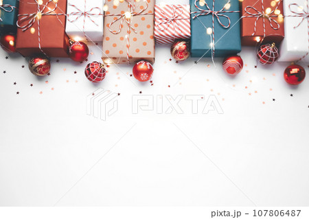 Christmas decoration on white background 107806487