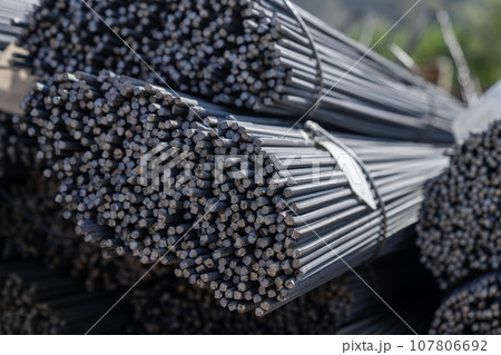 Bundle reinforcing bar. Steel reinforcement. Bundle reinforcing bar. Steel reinforcement. 107806692