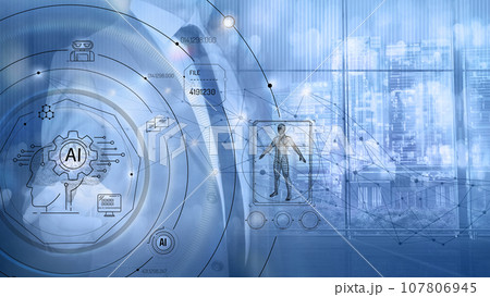 Infographic cityscape with future technology. 107806945