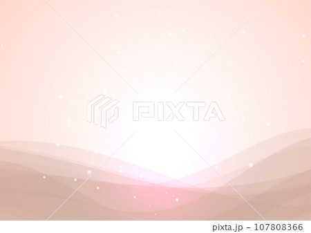 ベージュのきらめくウェーブ背景 107808366
