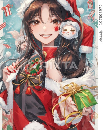 クリスマス　イラスト　サンタコス　コスプレ　美女　Xmas 107808979