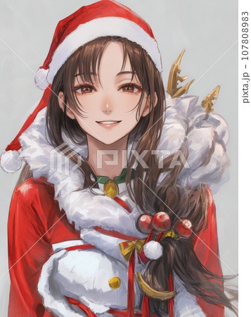 クリスマス　イラスト　サンタコス　コスプレ　美女　Xmas 107808983