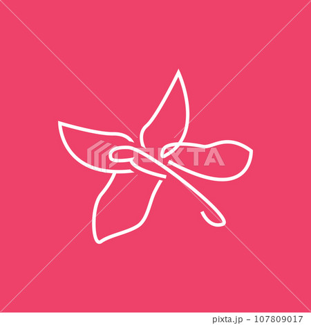 Dragonfly Logo, Flying Animal Design, Insect Vector Illustration Template 107809017