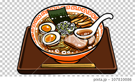 お盆に乗ったラーメン お盆に乗ったラーメン 107810086