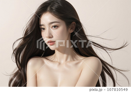 ロングヘアの女性のポートレート（AI生成画像） 107810549