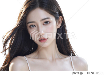ロングヘアの女性のポートレート（AI生成画像） 107810550