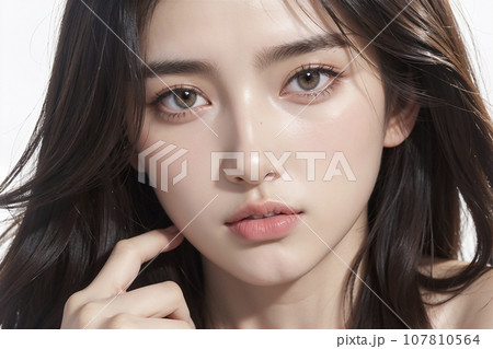 ロングヘアの女性のポートレート（AI生成画像） 107810564