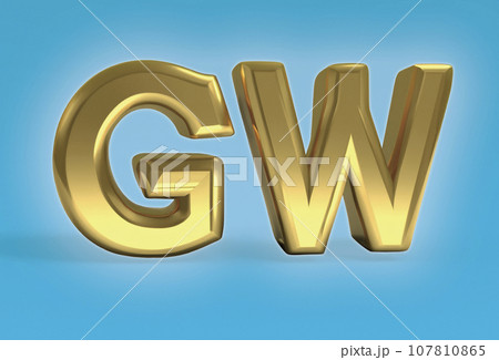 ゴールデンウィークのイラスト文字　AI画像 107810865