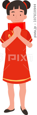 Cute Little Boy in Traditional Chinese Attire Holding Red Envelope. Happy Chinese new year. Cute Little Boy in Traditional Chinese Attire Holding Red Envelope. Happy Chinese new year. 107810944