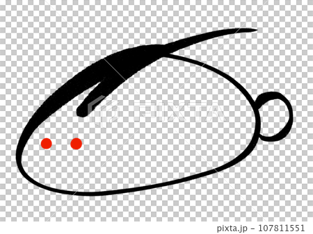 目の赤いウサギのイラスト 107811551