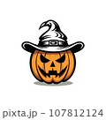 halloween pumpkin with a face 107812124