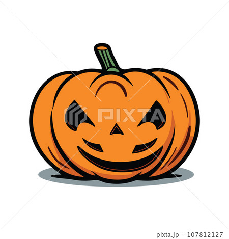 happy halloween pumpkin with eyes 107812127