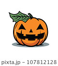 happy halloween pumpkin with red eyes 107812128